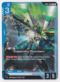 Calamity Gundam single card from Gundam TCG