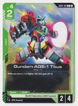 Gundam AGE-1 Titus single card from Gundam TCG