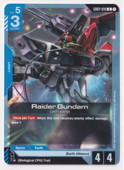 Raider Gundam single card from Gundam TCG