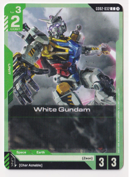 White Gundam single card from Gundam TCG