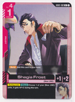 Shagia Frost single card from Gundam TCG
