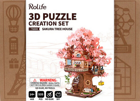 Rolife Sakura Tree House DIY Wooden 3D Puzzle TGS04 - Image 2