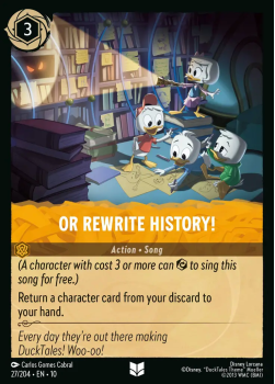 Or Rewrite History! single card from Disney Lorcana