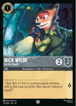 Nick Wilde - Sly Fox Sleuth single card from Disney Lorcana