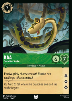 Kaa - Secretive Snake single card from Disney Lorcana