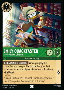 Emily Quackfaster - Level-Headed Librarian single card from Disney Lorcana