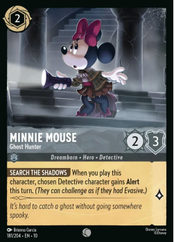 Minnie Mouse - Ghost Hunter single card from Disney Lorcana