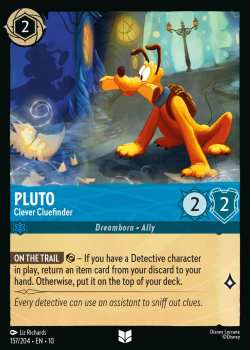 Pluto - Clever Cluefinder single card from Disney Lorcana