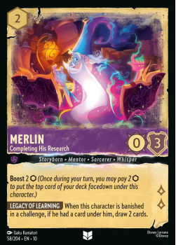 Merlin - Completing His Research single card from Disney Lorcana