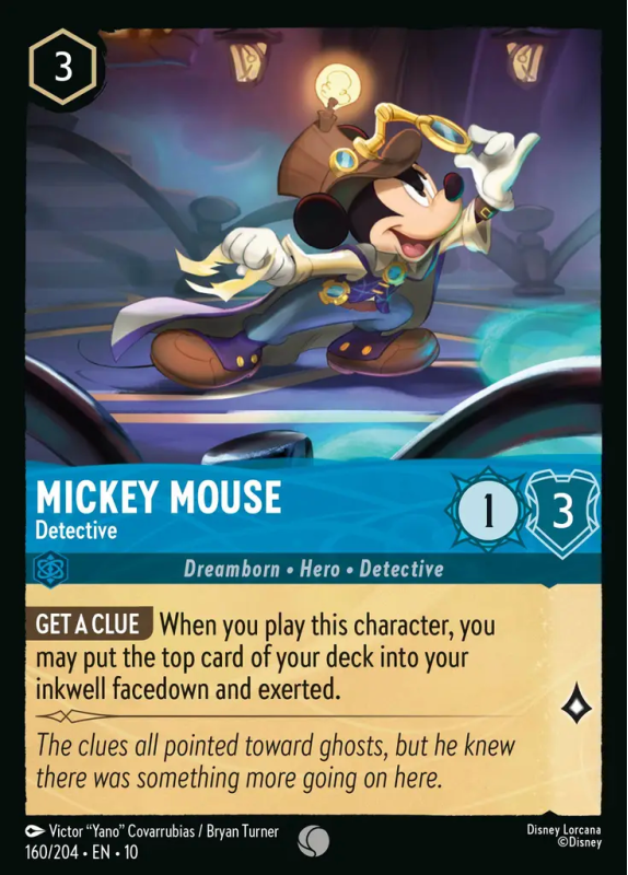 Disney Lorcana Mickey Mouse - Detective : 160/204 WHISPERS IN THE WELL - Disney Lorcana Single Card