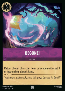 Begone! single card from Disney Lorcana