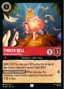Tinker Bell - Temperamental Fairy single card from Disney Lorcana
