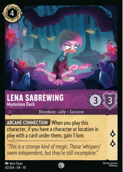 Lena Sabrewing - Mysterious Duck single card from Disney Lorcana
