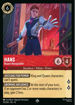 Hans - Brazen Manipulator single card from Disney Lorcana