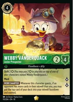 Webby Vanderquack - Junior Prospector (FOIL) single card from Disney Lorcana