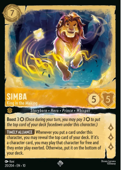 Simba - King in the Making single card from Disney Lorcana