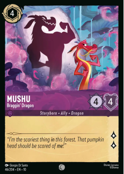 Mushu - Braggin' Dragon single card from Disney Lorcana