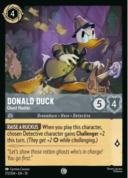 Donald Duck - Ghost Hunter single card from Disney Lorcana