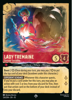 Lady Tremaine - Sinister Socialite single card from Disney Lorcana