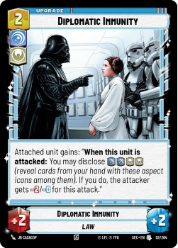 Diplomatic Immunity single card from Star Wars Unlimited