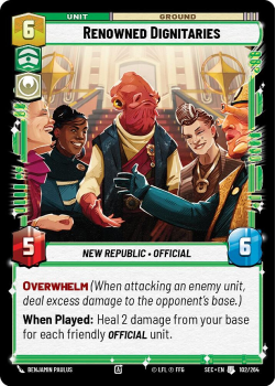 Renowned Dignitaries single card from Star Wars Unlimited
