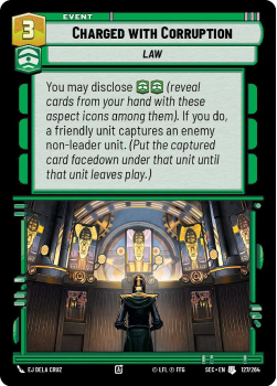 Charged with Corruption single card from Star Wars Unlimited