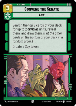 Convene the Senate single card from Star Wars Unlimited