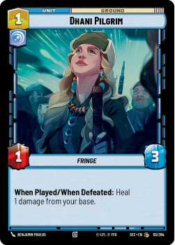Dhani Pilgrim single card from Star Wars Unlimited