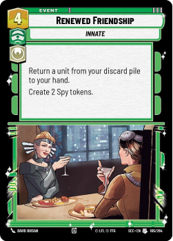 Renewed Friendship single card from Star Wars Unlimited