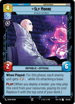 Sly Moore - Witness to Power single card from Star Wars Unlimited