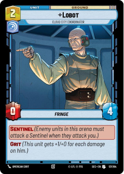 Lobot - Cloud City Coordinator single card from Star Wars Unlimited