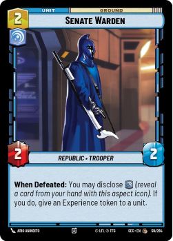Senate Warden single card from Star Wars Unlimited