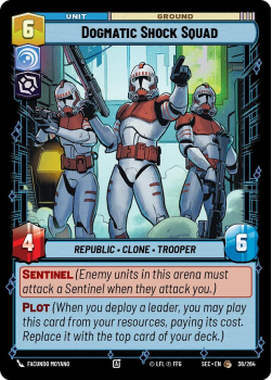 Dogmatic Shock Squad single card from Star Wars Unlimited