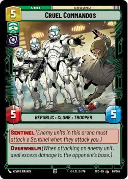 Cruel Commandos single card from Star Wars Unlimited