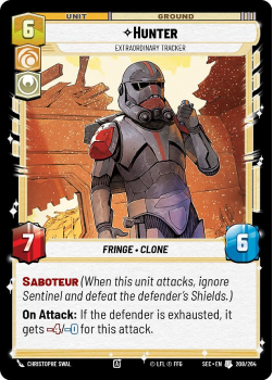 Hunter - Extraordinary Tracker single card from Star Wars Unlimited