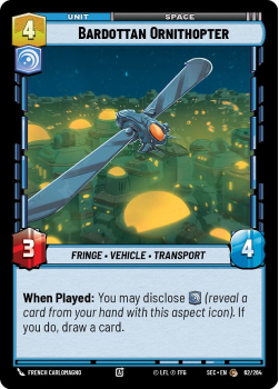 Bardottan Ornithopter single card from Star Wars Unlimited