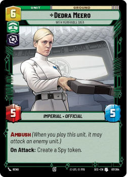 Dedra Meero - With Verifiable Data single card from Star Wars Unlimited