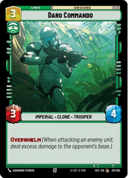 Daro Commando single card from Star Wars Unlimited