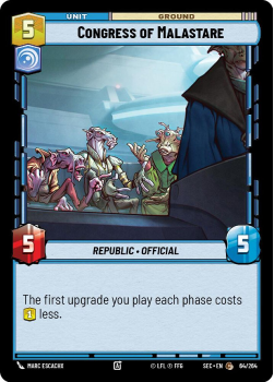 Congress of Malastare single card from Star Wars Unlimited