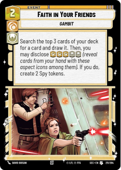 Faith in Your Friends single card from Star Wars Unlimited