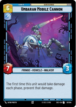 Umbaran Mobile Cannon single card from Star Wars Unlimited