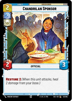 Chandrilan Sponsor single card from Star Wars Unlimited