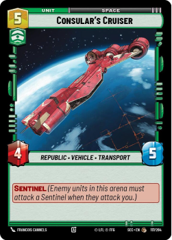 Consular's Cruiser single card from Star Wars Unlimited