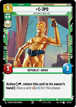 C-3P0 - Anything I Might Do? single card from Star Wars Unlimited
