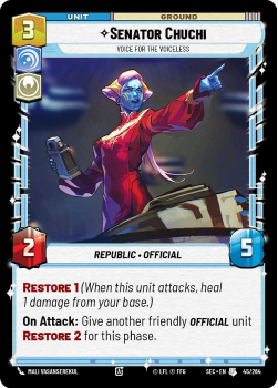 Senator Chuchi - Voice for the Voiceless single card from Star Wars Unlimited