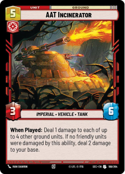 AAT Incinerator single card from Star Wars Unlimited