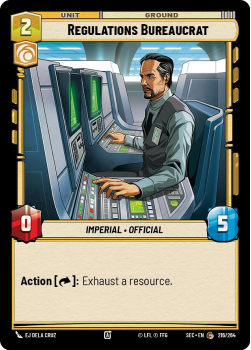 Regulations Bureaucrat single card from Star Wars Unlimited