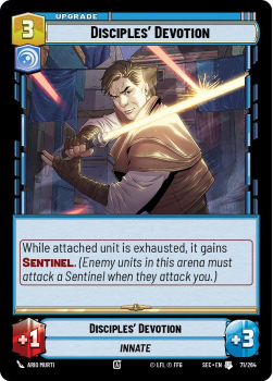 Disciples' Devotion single card from Star Wars Unlimited
