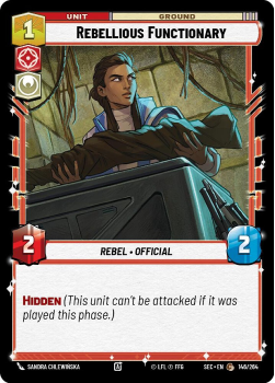 Rebellious Functionary single card from Star Wars Unlimited