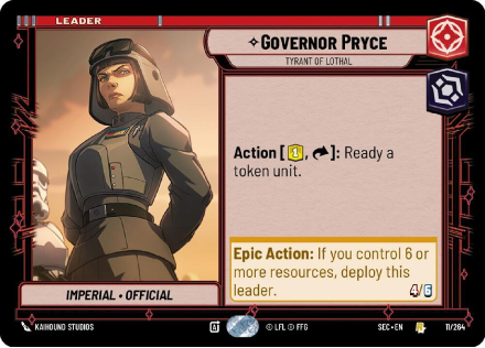Governor Pryce - Tyrant of Lothal single card from Star Wars Unlimited